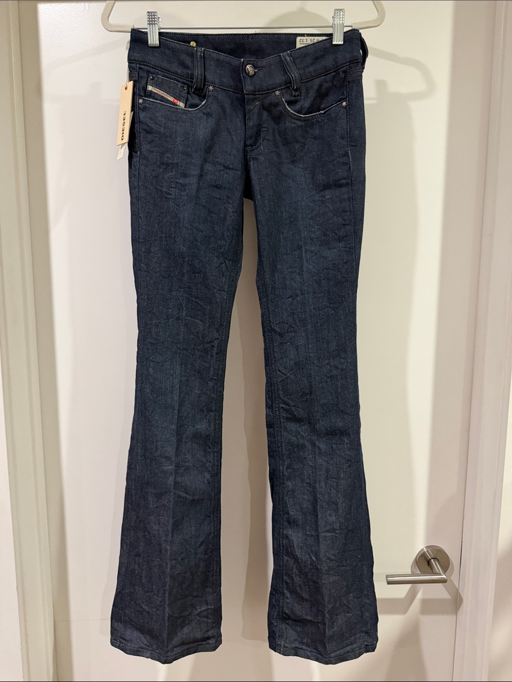 Diesel Louvely - Wash 8JC - Dark Indigo Flared Women's Denim. Made in Italy - Picture 2 of 12